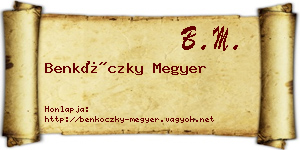 Benkóczky Megyer névjegykártya